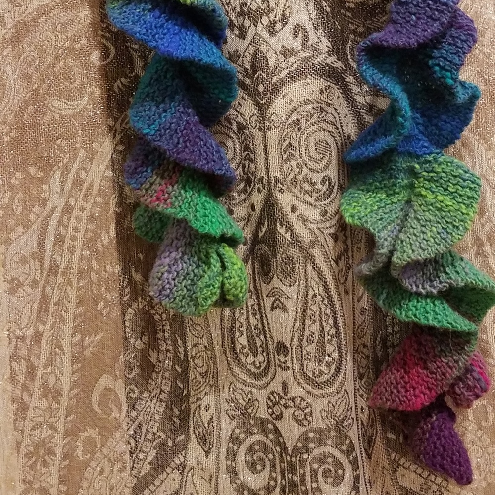 Handmade Long Twisty Rainbow Scarf - Picture 8 of 8